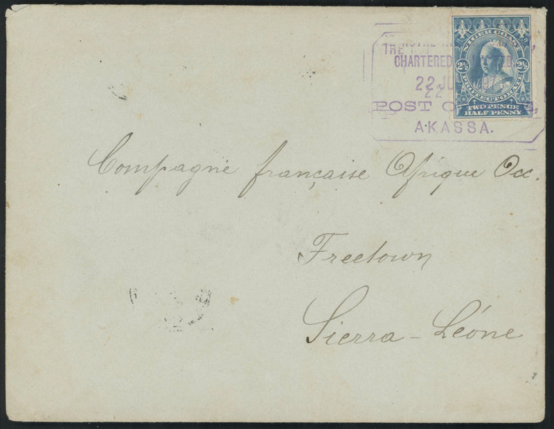 Niger Company Territories 1897 cover from Akassa to Freetown, SG54b