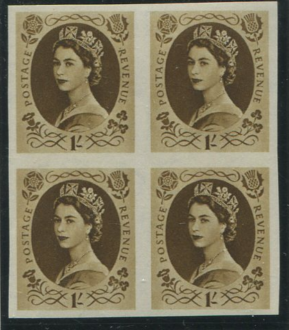 Great Britain 1952 1s Bistre-Brown  "Wilding" (wmk Tudor Crown), SG529var