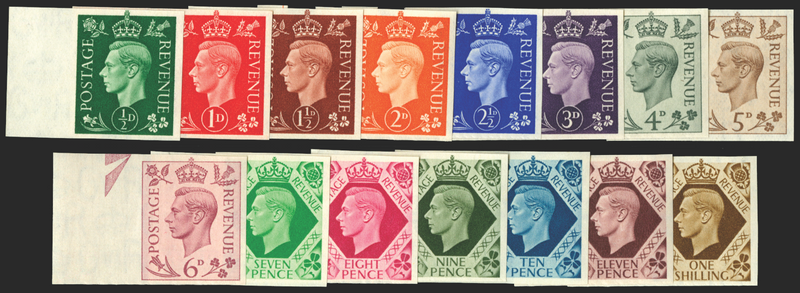 Great Britain 1937-47 1/2d-1s Definities (Dark colours). SG462/75var