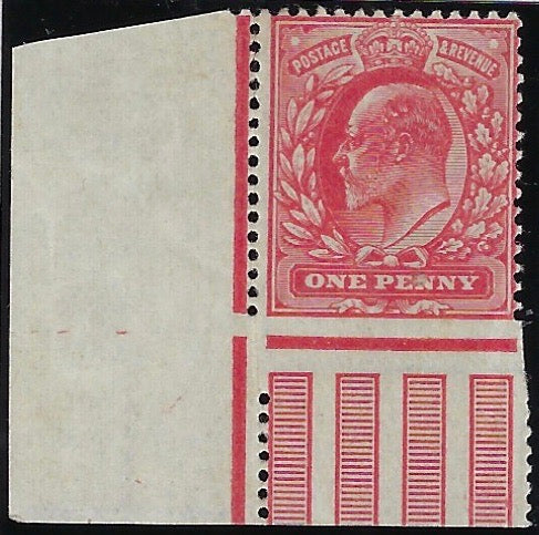 Great Britain 1902 1d Scarlet, SG219var