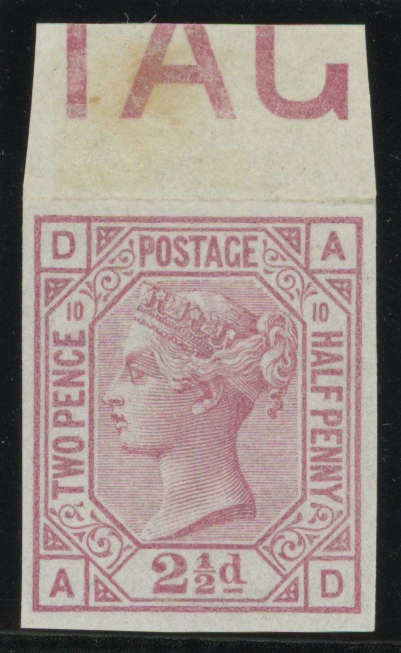 Great Britain 1878 2½d rosy mauve Plate 10 imprimatur, SG141var