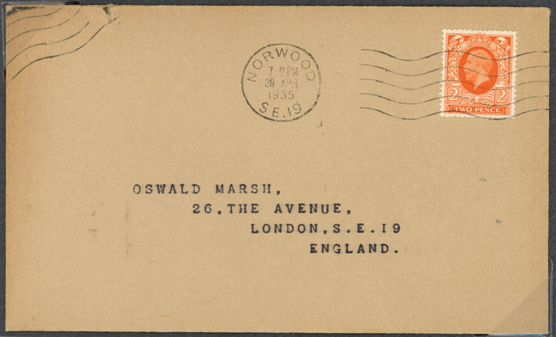 Great Britain 1935 2d orange (small format, watermark sideways), SG442