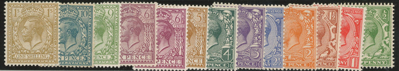 GREAT BRITAIN 1924-26 ½-1s (Wmk Block Cypher Inverted), SG418/29wi
