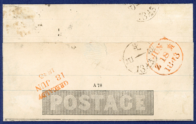 Great Britain 1840 1d Mulready lettersheet Forme 4, Stereo A78, SGME1