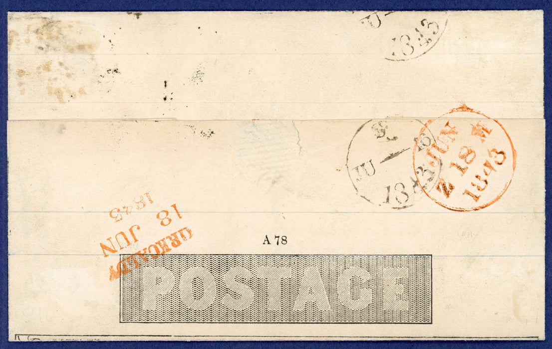 Great Britain 1840 1d Mulready lettersheet Forme 4, Stereo A78, SGME1