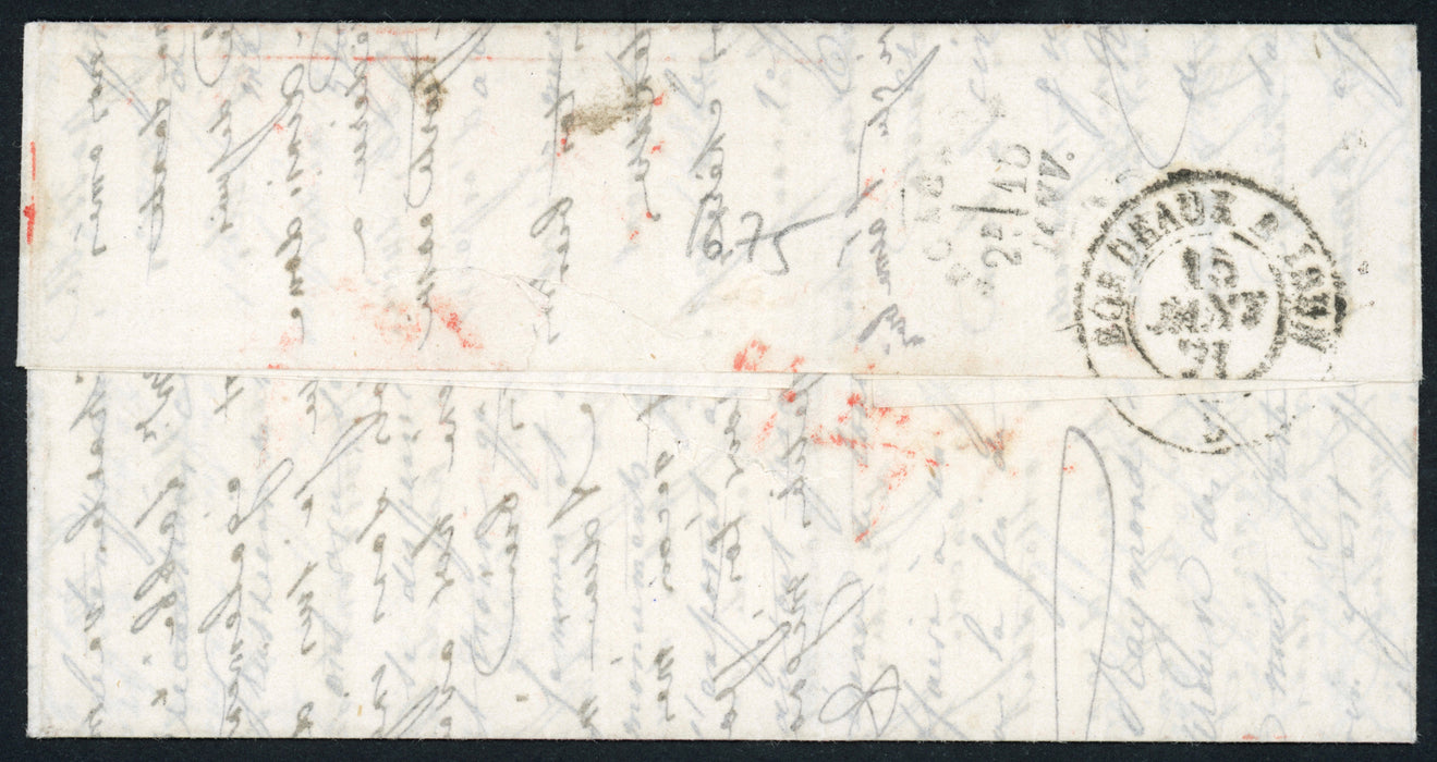France 1871 Fifty-sixth Balloon of the Siege entire letter