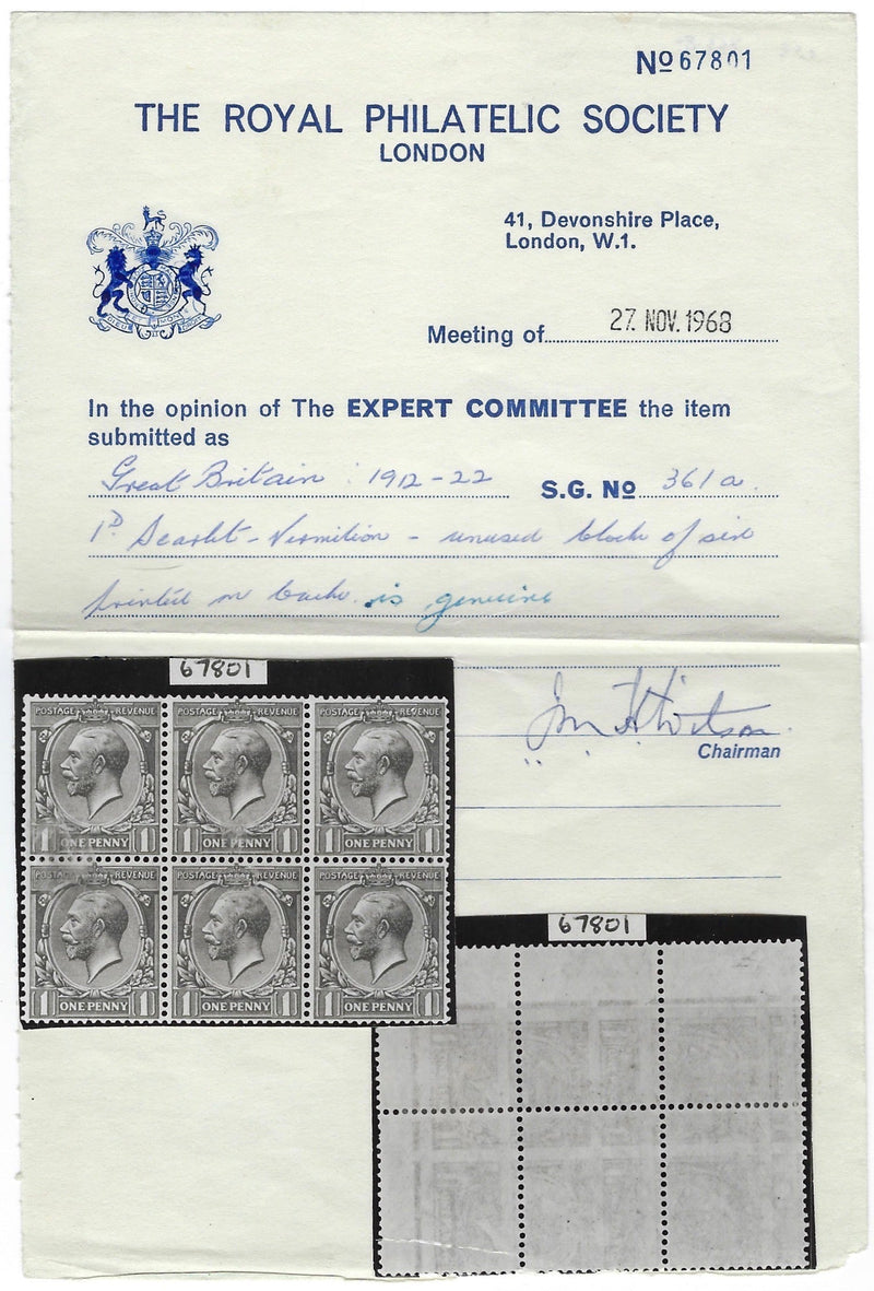 Great Britain 1912 1d Scarlet-vermilion, SG361