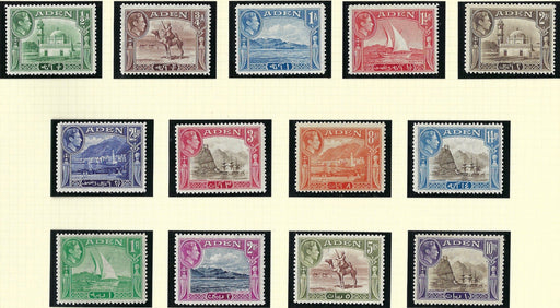 Aden 1939-48 1/2a to 10r sepia and violet set of 13, SG16/27