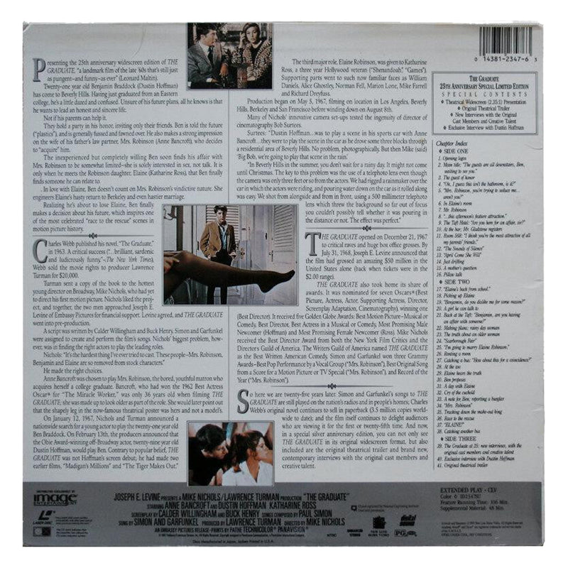 The Graduate Cast Autographed LaserDisc Cover