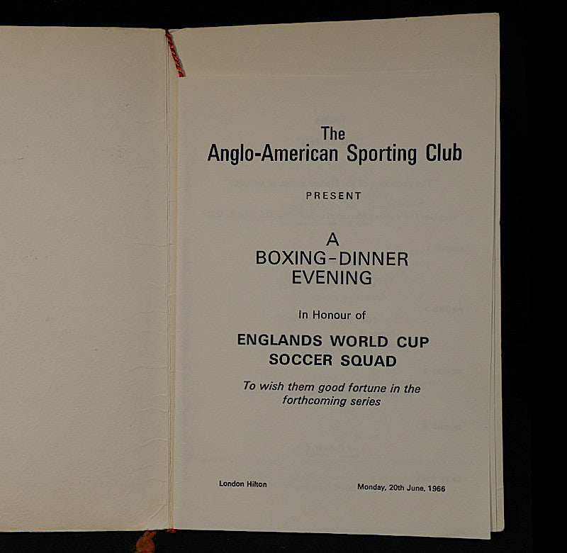 England 1966 World Cup complete squad signed menu