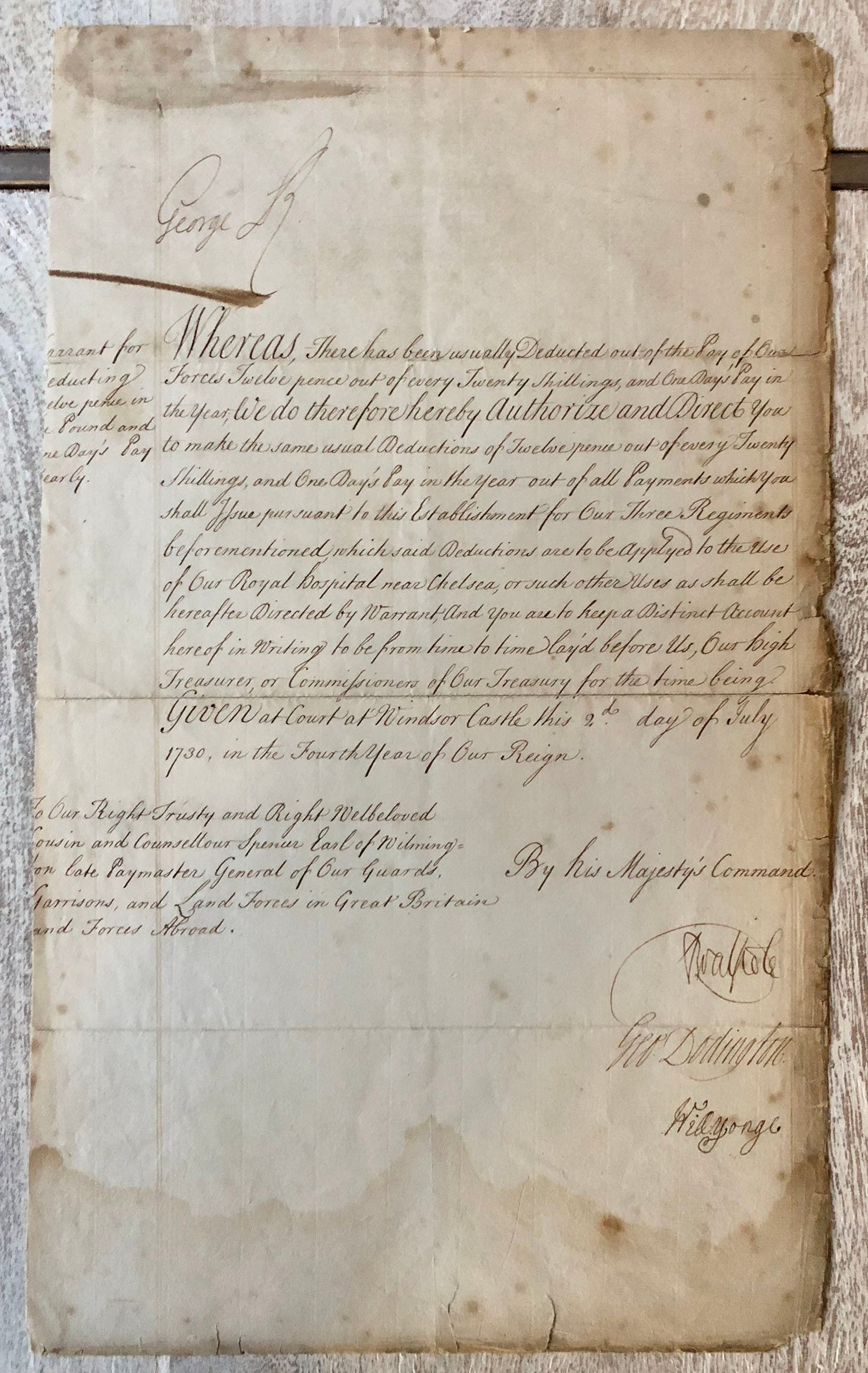 George II and Robert Walpole signatures — JustCollecting