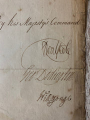 George II Robert Walpole Signed 