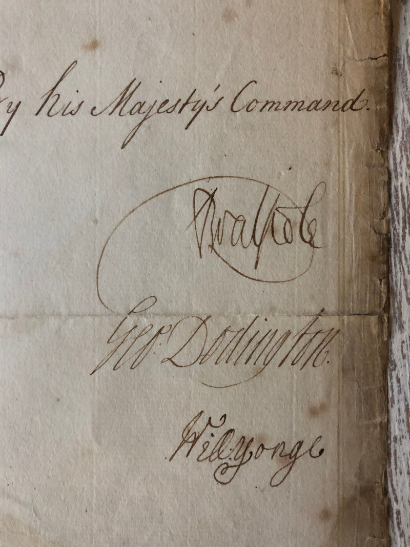 George II Robert Walpole Signed 