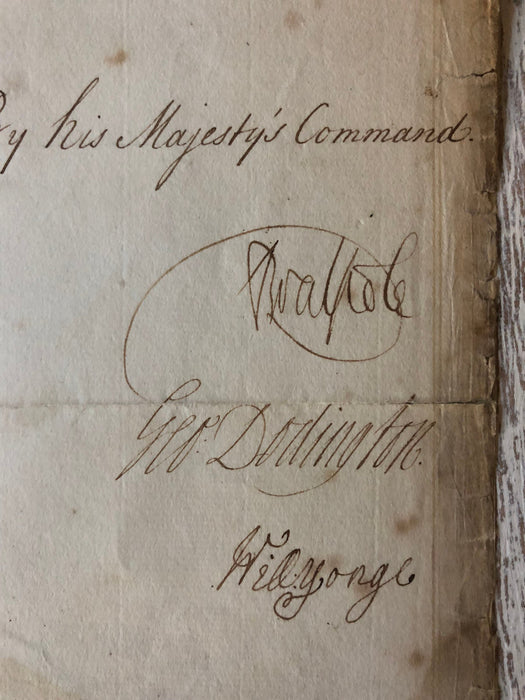 George II Robert Walpole Signed 