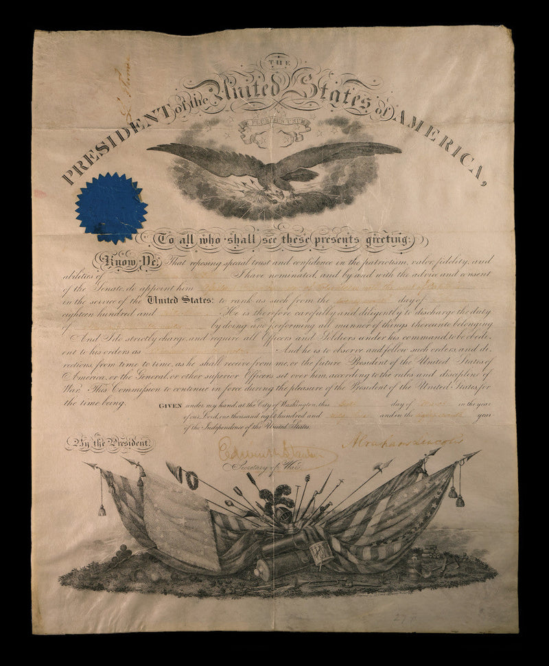 Abraham Lincoln signed U.S Civil War military commission