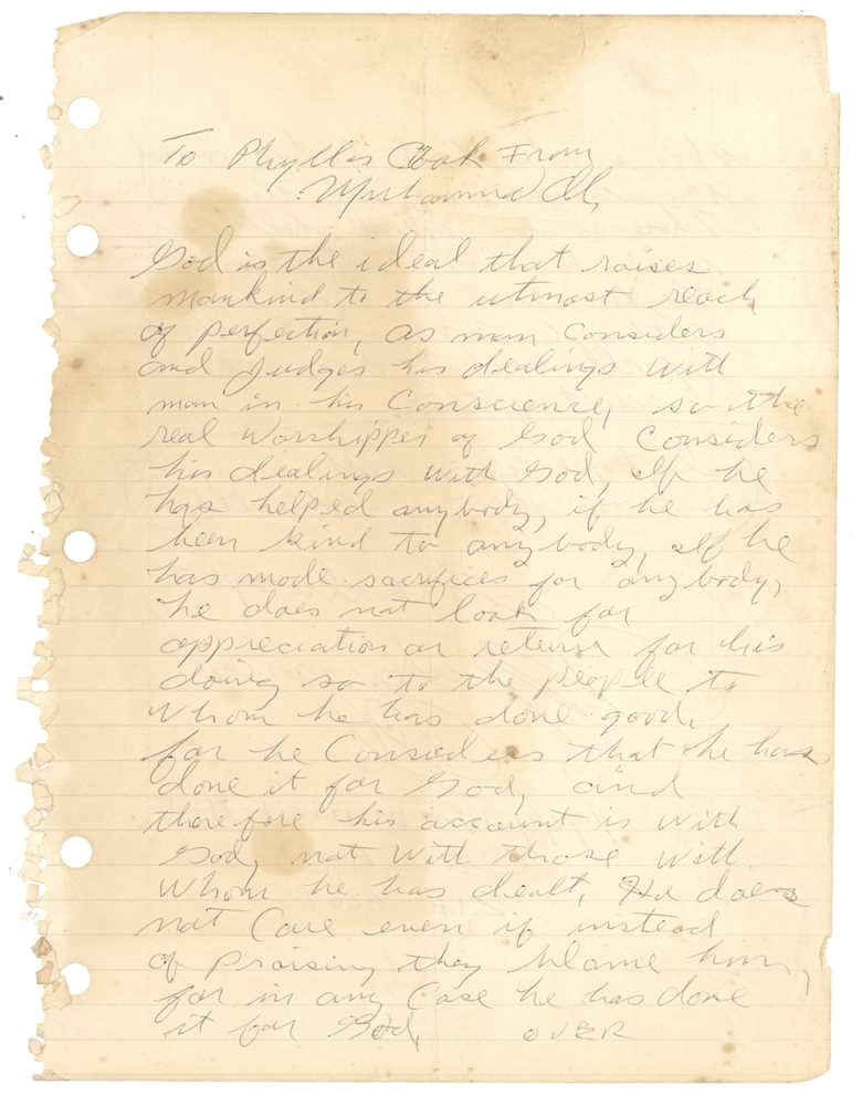 Muhammad Ali handwritten letter