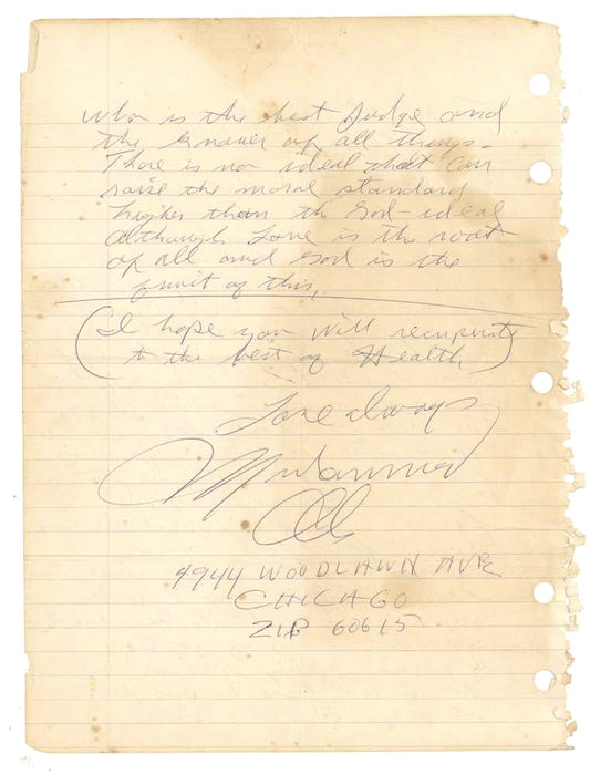 Muhammad Ali handwritten letter