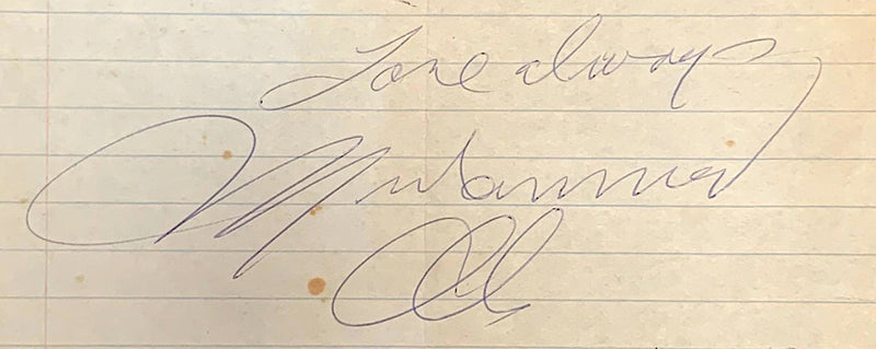 Muhammad Ali handwritten letter