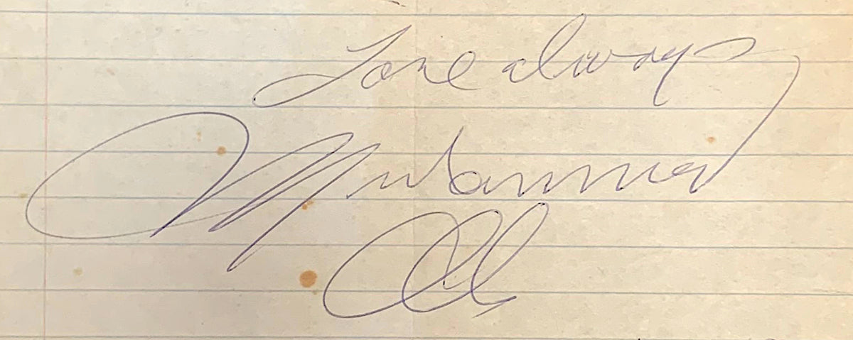 Muhammad Ali handwritten letter