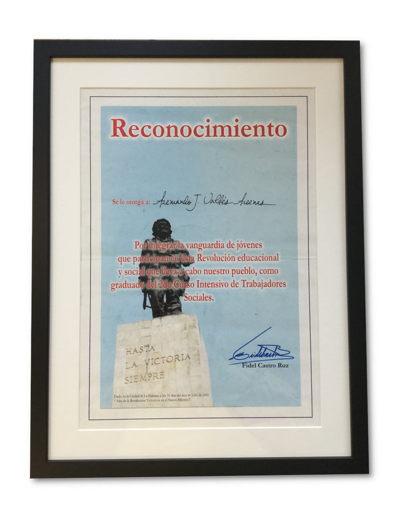 Fidel Castro signed certificate