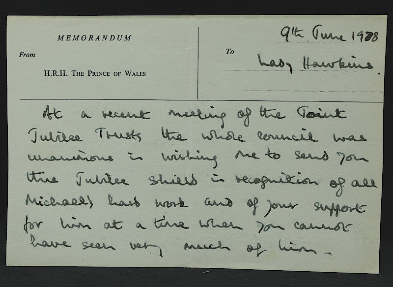 Charles III handwritten and signed note