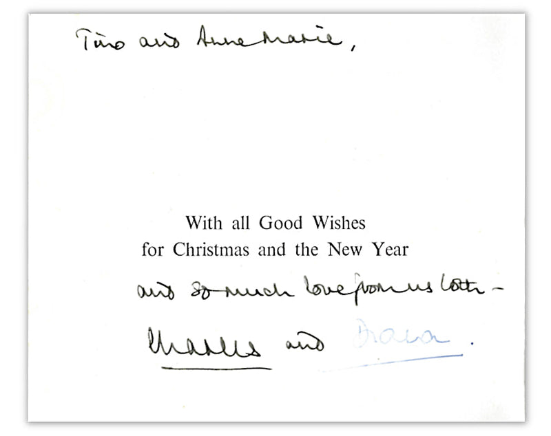 Prince Charles and Princess Diana signed 1982 Royal Christmas card