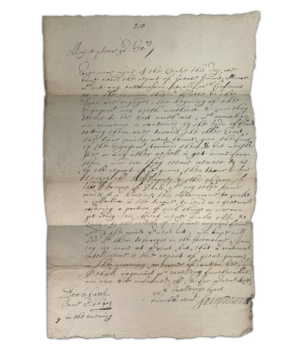Rare 'Post Haste' letter to Oliver Cromwell