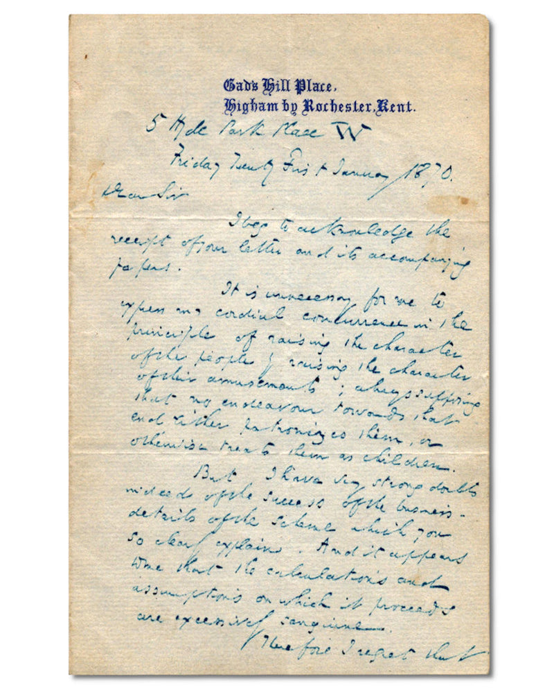 Charles Dickens handwritten signed letter