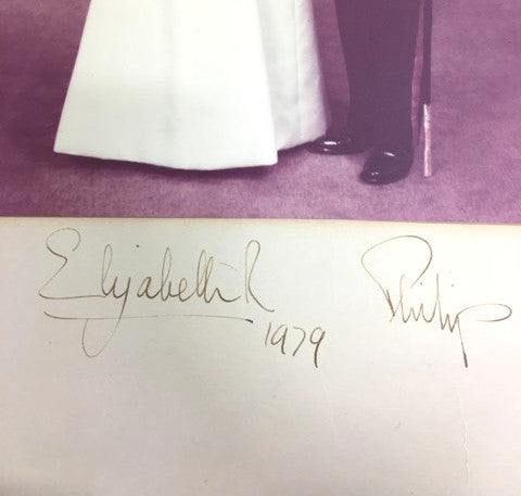 Queen Elizabeth II and Prince Philip signed photograph