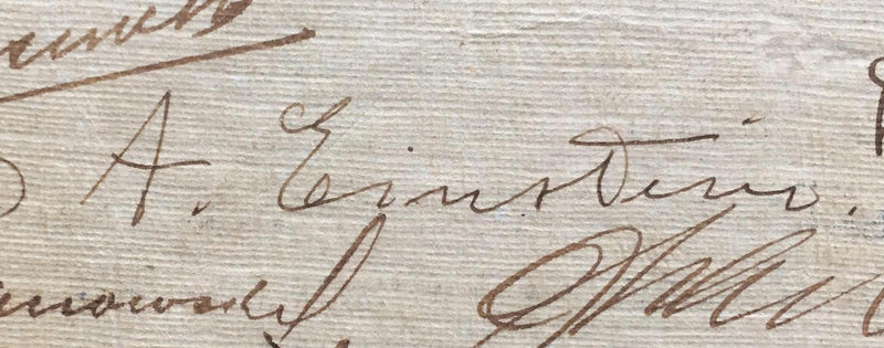 Albert Einstein autographed album page