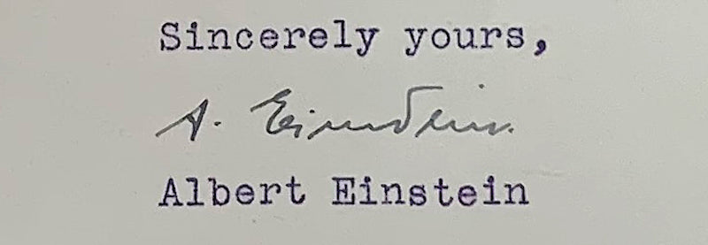 Albert Einstein typed and signed letter