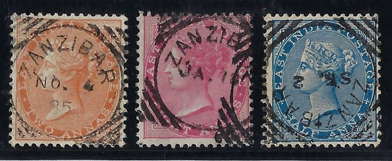Zanzibar 1865-73 India 2a SGZ40,42/3