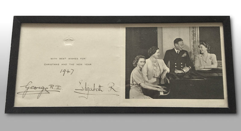 King George VI and Queen Elizabeth signed Christmas card