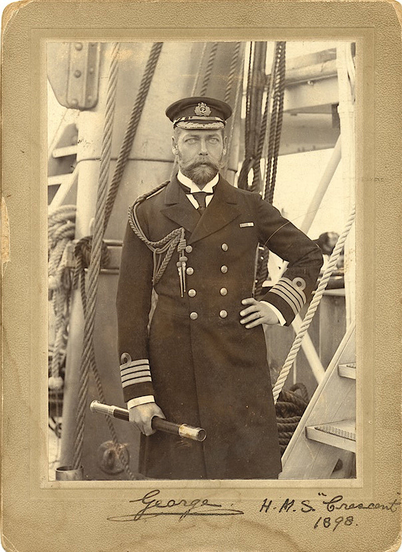 George V signed photograph postcard
