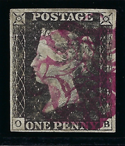 Great Britain 1840 1d Black Plate 4, SG2