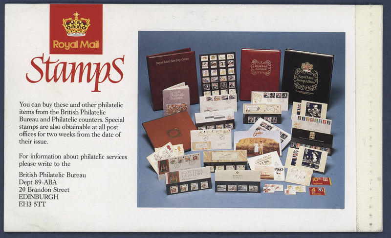 Great Britain 1989 £5 "The Scots Connection" booklet error, SGS55la
