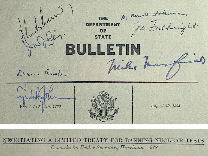 John F. Kennedy signed Nuclear Test Ban Treaty document