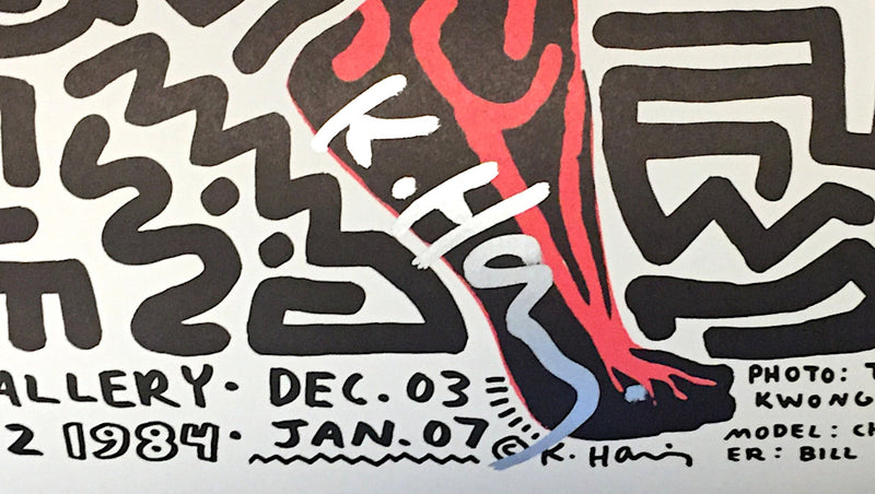 Keith Haring signed original 1983 exhibition poster