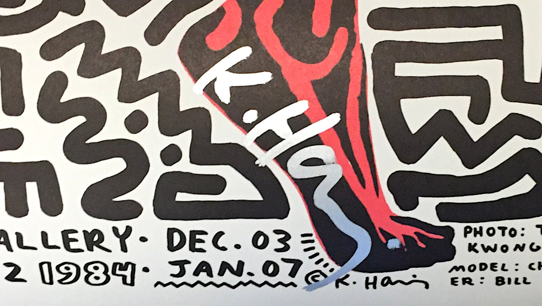 Keith Haring signed original 1983 exhibition poster