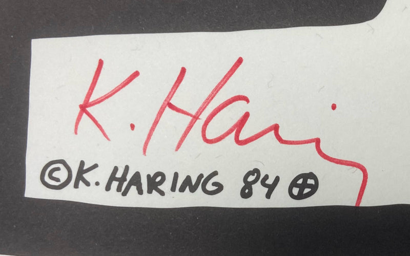 Keith Haring autographed 1984 poster