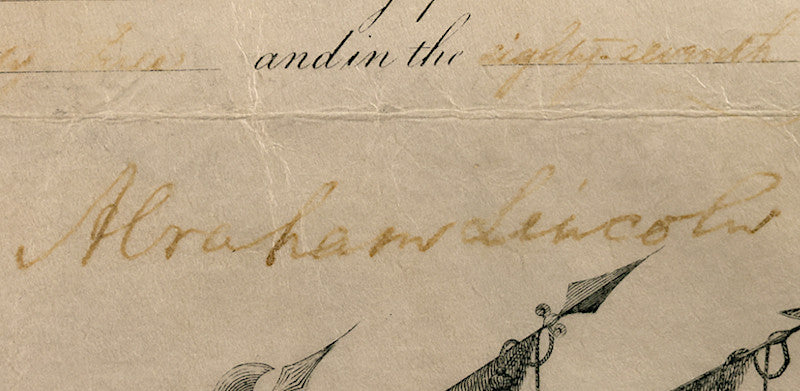 Abraham Lincoln signed U.S Civil War military commission