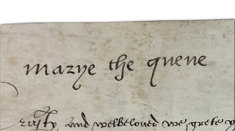 Queen Mary Tudor signed Royal document