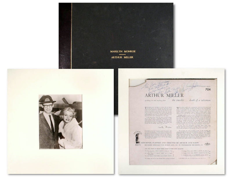Marilyn Monroe and Arthur Miller signed album sleeve