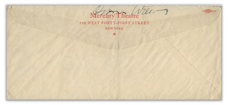 Orson Welles twice-signed handwritten letter