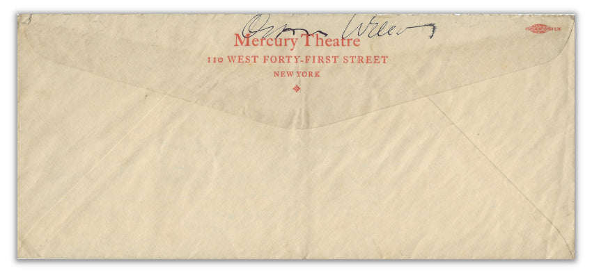 Orson Welles twice-signed handwritten letter