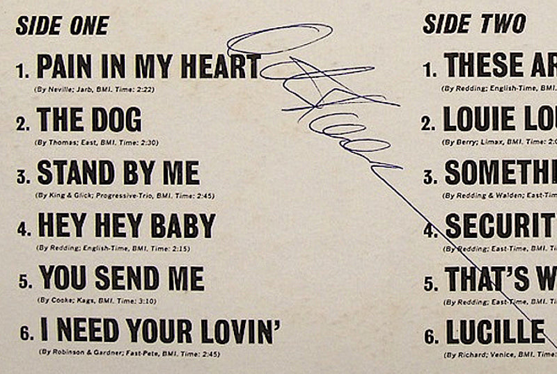 Otis Redding signed album cover