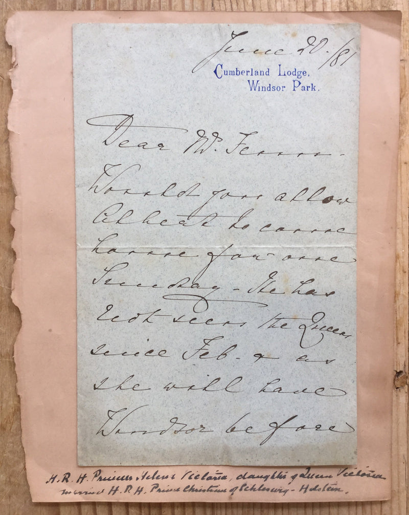 Princess Helena letter