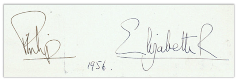 Queen Elizabeth II & Prince Philip signed 1956 Royal Christmas card