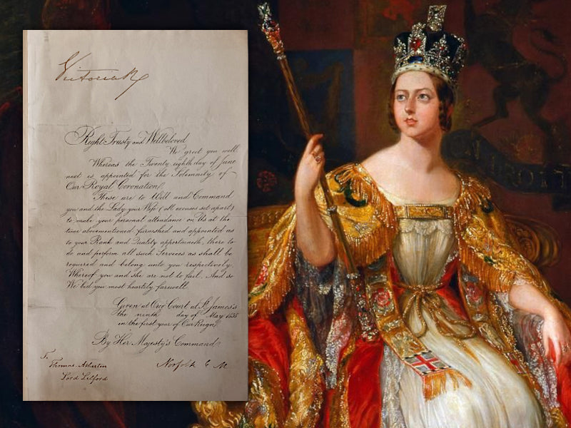 Queen Victoria Signed Royal Coronation Invitation