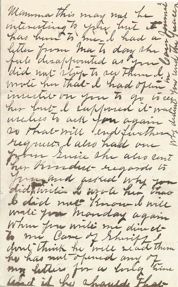 Frank James Signed Letter 